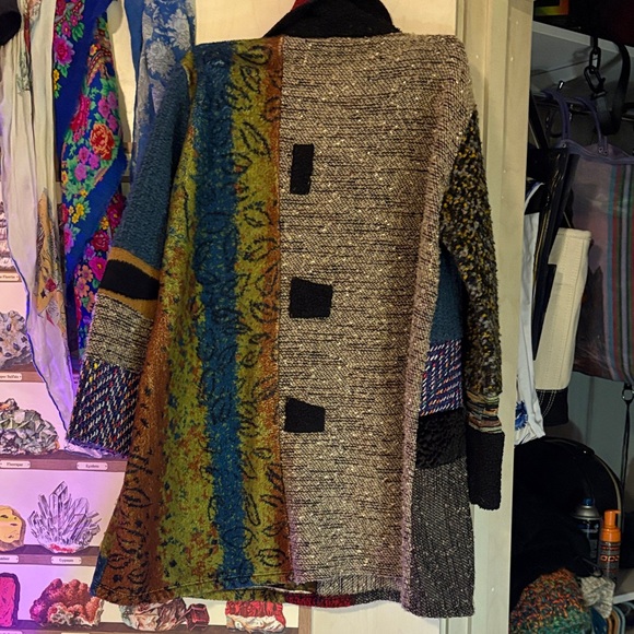 Ali Miles Multicolor Patchwork Women's Coat - Picture 4 of 5